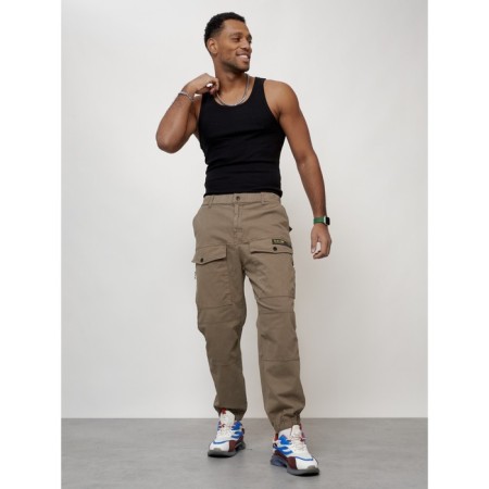 Cargo jeans men, size 50-52, beige color-8