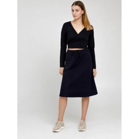 Female skirt, size 50, dark blue color-9