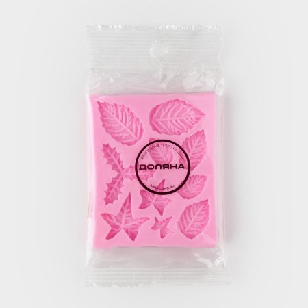 Mold Dolyana "Leaflets", silicone, 9 × 7.2 cm, pink color-5