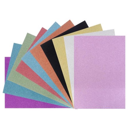 Cardboard color with A4 sparkles, 10 sheets, 10 colors