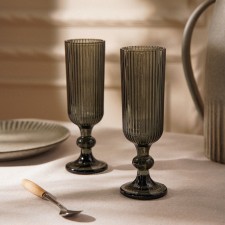 A set of glasses for champagne glass SL Home Modern, 150 ml, 5.5 × 18.5 cm, green color