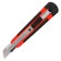 Chancellery knife 18mm, plastic, latch, rubberized, top