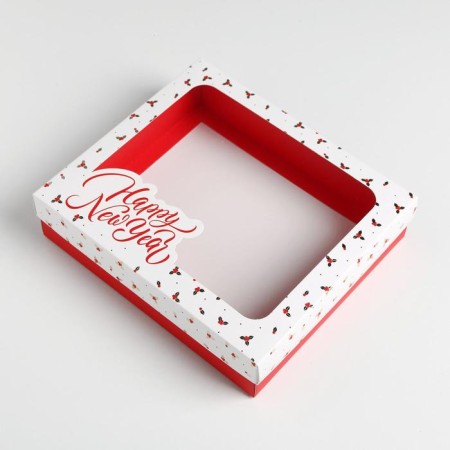 Gift box "Happy New Year", 23.5 x 20.5 x 5.5 cm, New Year-2