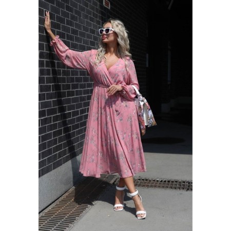 Women's dress, size 46, pink color-5