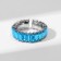 Ring "Trend" parallel, blue color in silver, dimensionless (from 17 size)