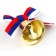 A bell on a pin with a bow for graduation, tricolor, d = 3.6 cm