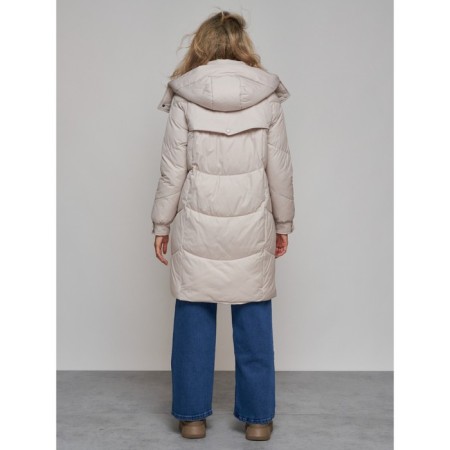 Coat insulated winter feminine, size 48, color light gray-3