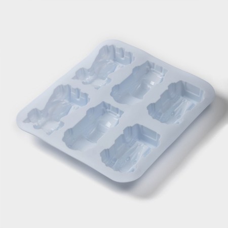 Baking uniform “Racing”, silicone, 29.5 × 27 cm, 6 cells (11.5 × 6.5 cm), color mix-2