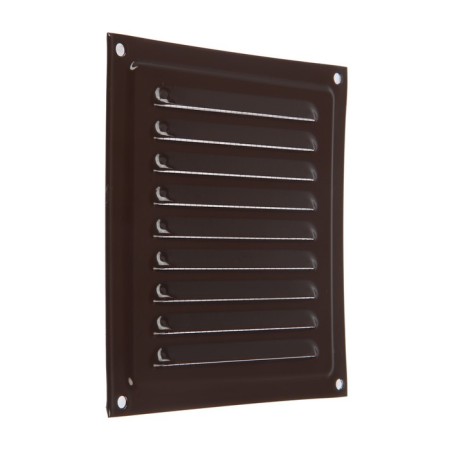 Ventilation grate "Space" RM1515KR, 150 x 150 mm, with a grid, metal, brown-1