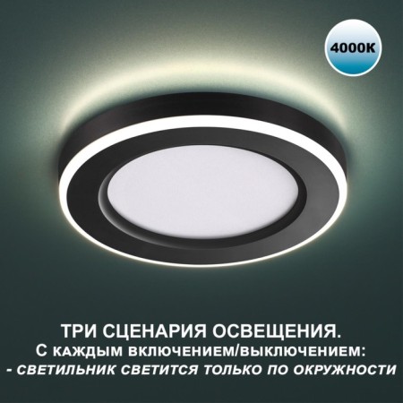 Luminer built -in LED NovOCH. Span, 12W, LED, 30x170x170 mm, black color-2