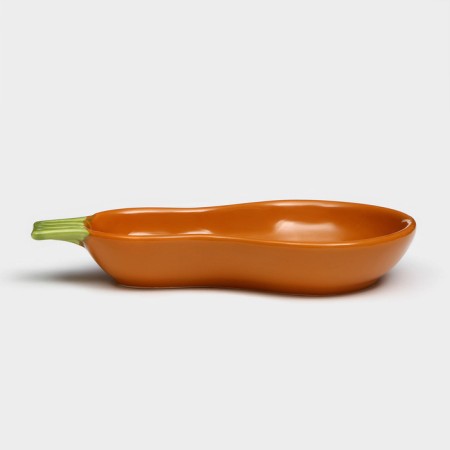 Ceramic "pumpkin" plate, deep, dark orange, 25.5 cm, 1 variety, Iran-2