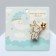 Broach "Bunny with a star", white-yellow color in gold