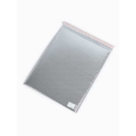 Package pipe packet, with a valve and an adhesive layer, 40x50+4 cm, p/e, 3 layers, metallizir-1
