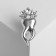 Brooch "Tooth" in a crown of rhinestones, white color in silver