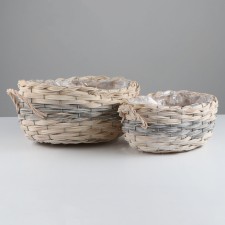A set of baskets of 2 pcs, 33x26xh17 cm, 26x19xh14 cm, poplar