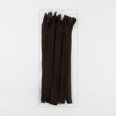 Lightning secret, No. 3, non -proceeding, locking machine, 25 cm, brown color-2