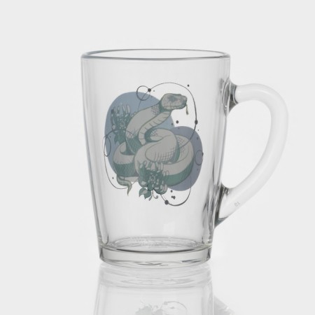 New Year's glass coffee mug "Snakes", 300 ml, mix-2