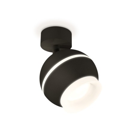 A set of rotary lamps with additional backlight by Ambrella Light, Techno, XM1102017, GU5.3, Black Sand Color