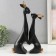 Polystone souvenir "Black bunnies with golden tails" set 2 pcs 7x9x24.5 8.5x11x32 cm