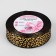 Satin tape with embossing "Leopard", 25 mm, 23 ± 1 m, black/gold color