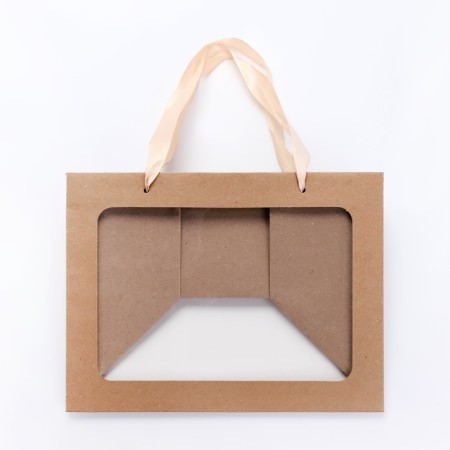Gift package with a wide bottom and window 25 x 19 x 18 cm, craft-3