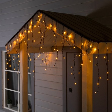 Girlyanda "Furmy" 4 × 0.6 m, IP44, dark thread, 180 LED, yellow glow, 8 modes, 220 V