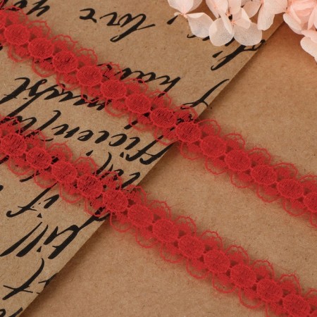 Capricon lace, 15 mm × 10 ± 1 m, red color-1