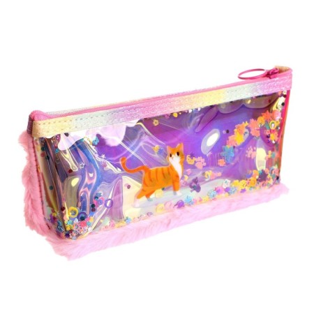 School pencil case with a zipper "cat", mix-5