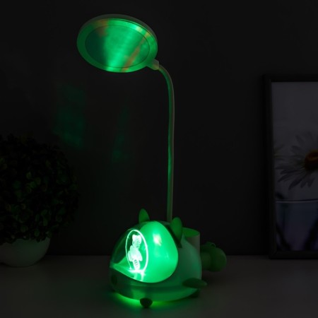 Board Lamp "Cute Bear" LED 3.5W USB AKB Green 12x15x32 cm Risalux-4