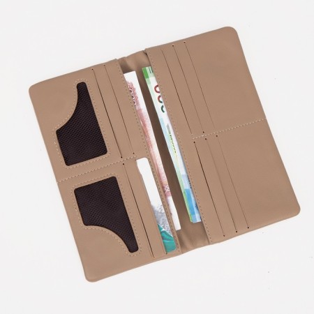 Women's wallet on magnets, beige color-3