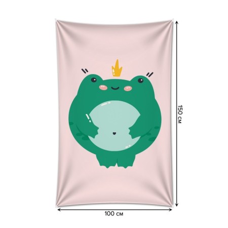 Decorative panel with photo printing "Satisfied frog", vertical, size 100x150 cm-1
