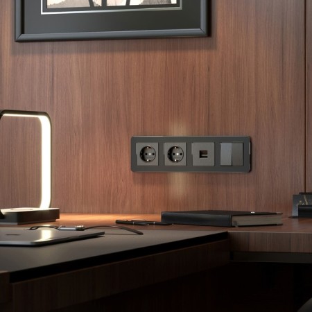 Frame W0042608, 4 Platinum sockets, black aluminum-2