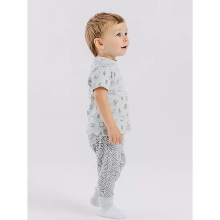 A set of children's pants MOWBABY BIRDS, height 68 cm, blue color, 3 pcs-11
