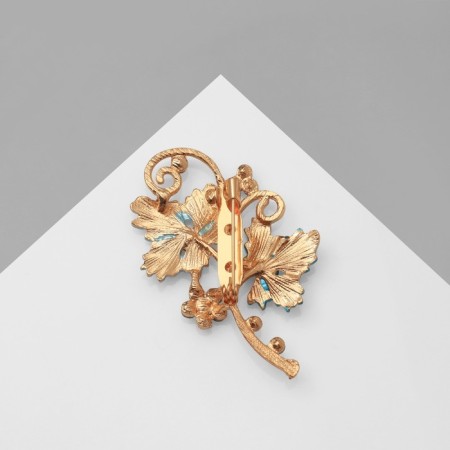 Brooch "Flowers" forget -me -nots, blue color in gold-1