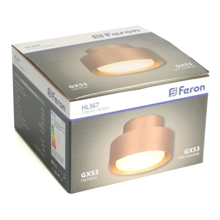 Ceiling light Feron HL367, IP44, GX53, 12 W, 110x110x75 mm, color gold-2