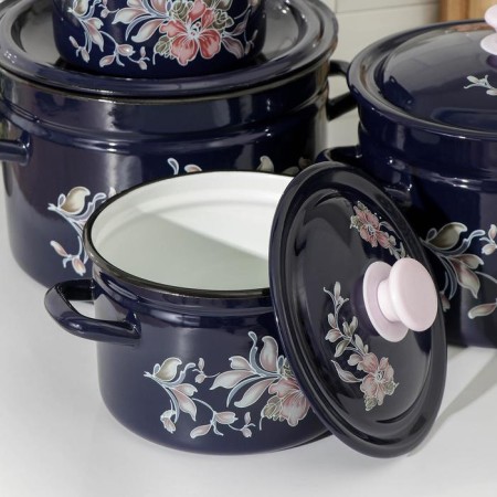 Set of pots "Alice", 4 subjects: 2 l, 3 l, 6 l, 8 l, enameled covers, induction-1