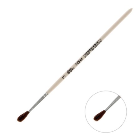 Round Brush No. 3 (clip diameter 3 mm; hair length 16 mm), wooden handle, calligrata-3