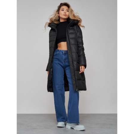Coat insulated winter female, size 50, black color-14
