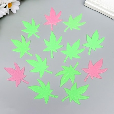 Stick phosphorus plastic "Nyrgundi leaves" set 12 pcs 17x12 cm