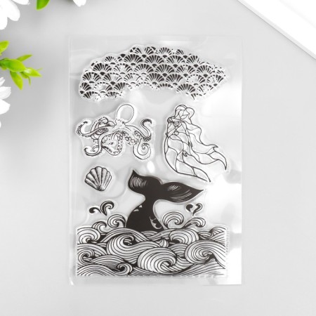 Stamp for creativity Silicon "Sea world. Noise of the waves" 16x11 cm