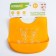 Bibslate for feeding silicone with pockets, orange color