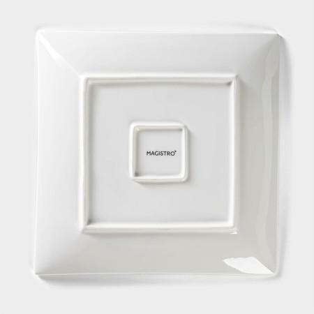Porcelain dish for submitting Magistro "Blanche. Square ", d = 21 cm, white color-3