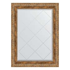Mirror with engraving in the baguette frame, vignette antique bronze 85 mm, 65x87 cm