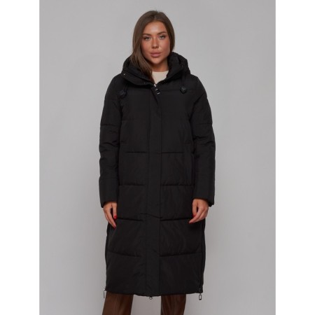 Coat insulated winter female, size 42, black color-19