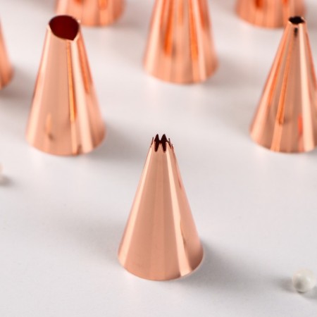A set of pastry troops, 1.8 × 3 cm, 9 pcs, copper color-2