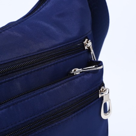 Bag Cross-Bodi with a zipper, blue color-3