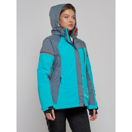Ski jacket female winter, size 54, turquoise color-11