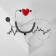 Brooch "Stetoscope" Cardiogram, red-gray color in silver