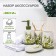 Set of accessories for the bathroom "Spring", 4 items (400 ml dispenser, soap dish, 2 glasses), white color