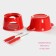 Ceramic set for Fondu "Glacock", 300 ml, 2 skewers, red color